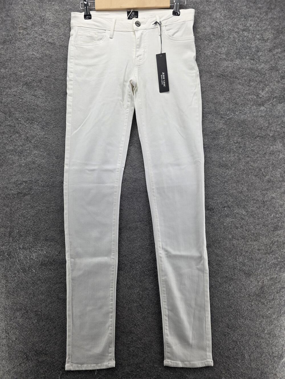 Just Black Jeans Womens 28 White Skinny Stretch Denim Made in USA Black Label